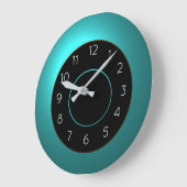 Horloge de cuisine bleu Aqua atmosphérique (Angle)