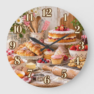 Horloge de cuisine de campagne pour la pâtisserie