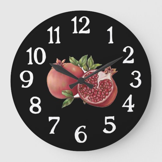 Horloge de cuisine de grenade - Noir (Recto)