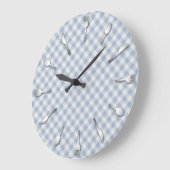 Horloge de cuisine En vichy bleu - Pays Ouest (Angle)