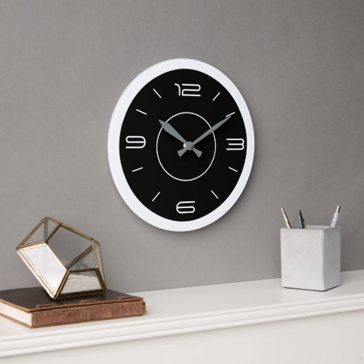 Horloge de cuisine noire et blanche dans l'atmosph (Bureau)
