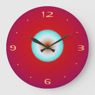 Horloge de cuisine rouge avec centre aqua
