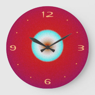 Horloge de cuisine rouge avec centre aqua
