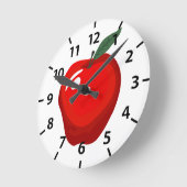 Horloge de cuisine rouge pomme (Angle)