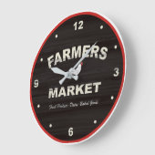 Horloge de cuisine rustique du marché des agricult (Angle)