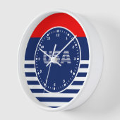 Horloge de design rouge, blanc et bleu américain (Angle)