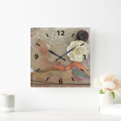 Horloge de devis d'art multimédia mixte (Maison)