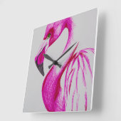 Horloge de Flamant rose (Angle)