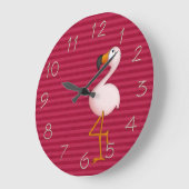 Horloge de Flamant rose rose Whimsical (Angle)