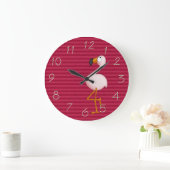 Horloge de Flamant rose rose Whimsical (Maison)