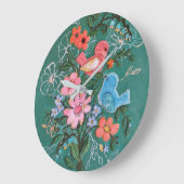 horloge de fleurs et d'oiseaux (Angle)