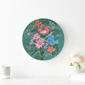 horloge de fleurs et d'oiseaux (Maison)