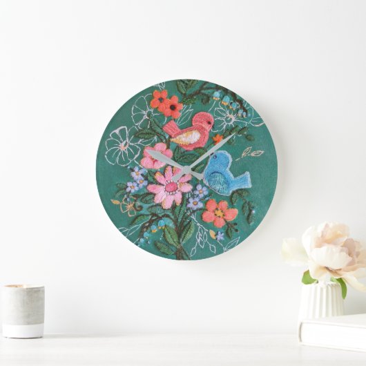 horloge de fleurs et d'oiseaux (Maison)