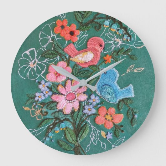 horloge de fleurs et d'oiseaux (Recto)