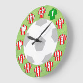 Horloge de football - avec chemises rayées rouges (Angle)