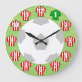 Horloge de football - avec chemises rayées rouges (Recto)