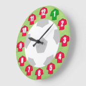 Horloge de football - avec Chemises rouges (Angle)