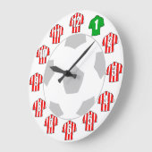 Horloge de football - avec Chemises rouges et blan (Angle)