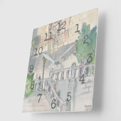 Horloge de forme carrée "Musée d'aquarelle" (Angle)