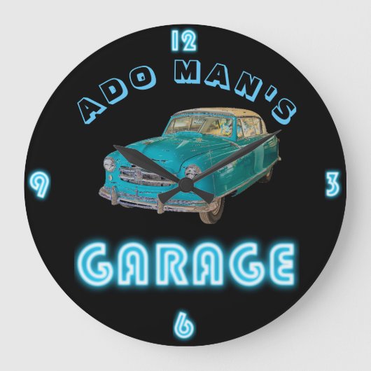 Horloge DE GARAGE NEON personnalisée AJOUTER des v (Recto)