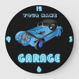 Horloge DE GARAGE NEON personnalisée AJOUTER Nom c
