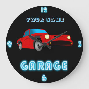 Horloge DE GARAGE NEON personnalisée AJOUTER Nom c