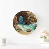 Horloge de grotte d'art pixel sur la plage (Maison)