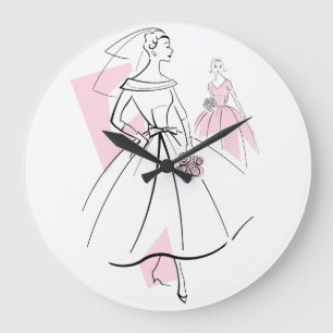 Horloge de groupe de rose de jeune mariée de mode