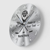 Horloge de hockey personnalisée, Cadeaux d'équipe  (Angle)