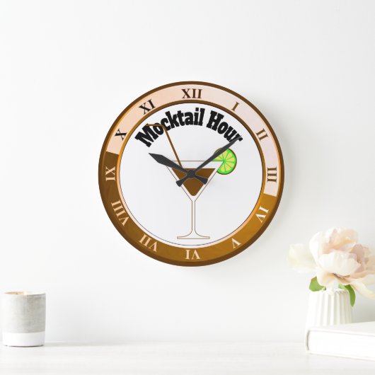 Horloge de la barre de l'heure du cocktail or et b (Maison)