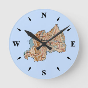 Horloge de la carte du Rwanda