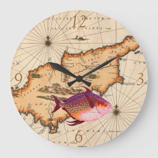 Horloge de la carte nautique du 16e/17e siècle (Recto)