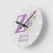 Horloge de la chambre de l'enfant avec le nom Zoe (Angle)