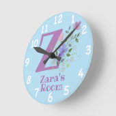 Horloge de la chambre de l'enfant avec nom et init (Angle)