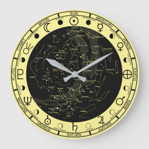 Horloge de la constellation des symboles astronomi