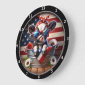 Horloge de la fête de la vache patriotique (Angle)