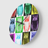 Horloge de la grille de couleurs de Owls (Angle)