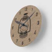 Horloge de la lanterne à huile inspirée par Burlap (Angle)