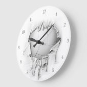 Horloge de la paroi blanche du volley-ball (Angle)