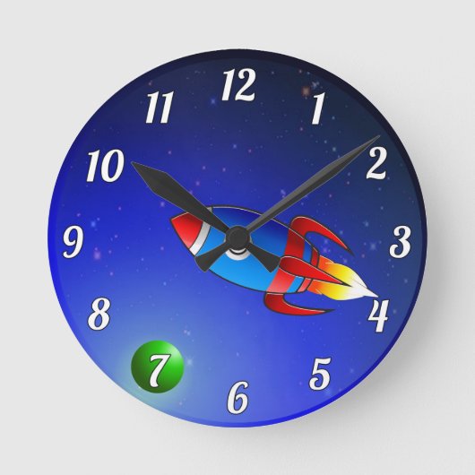 Horloge de la paroi de la fusée spatiale pour les  (Recto)