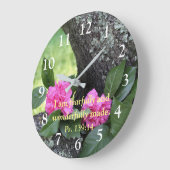 Horloge de la paroi de psaume des oeillets roses (Angle)