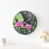 Horloge de la paroi de psaume des oeillets roses (Maison)