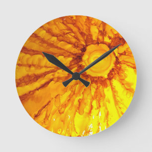 Horloge de la paroi du soleil de Tangerine