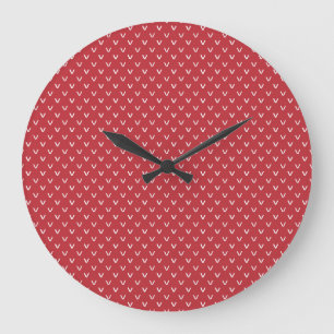 Horloge de la paroi ronde : Motif rouge et blanc R