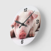 Horloge de la paroi ronde/Pig (Angle)