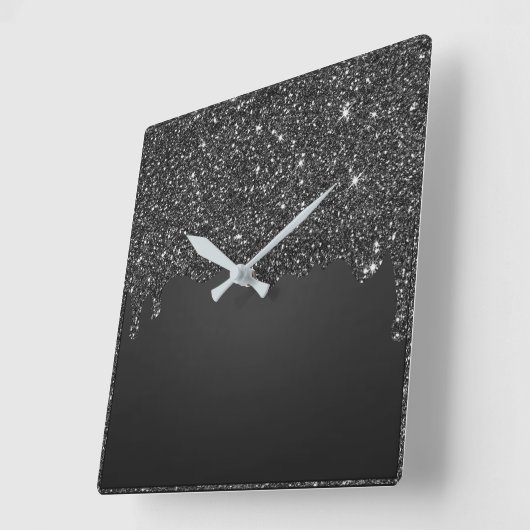 Horloge de la Parties scintillant noire (Angle)