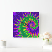 Horloge de la teinture à tarte verte et violette (Maison)