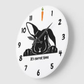 Horloge de la tête de lapin noir et blanc (Angle)