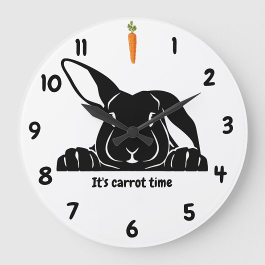 Horloge de la tête de lapin noir et blanc (Recto)