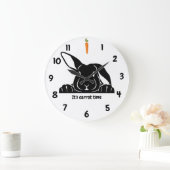 Horloge de la tête de lapin noir et blanc (Maison)